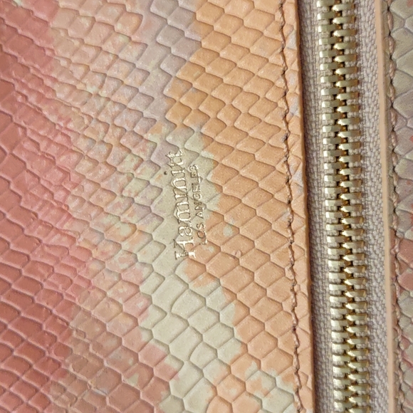 VIP Large Pink Peach Gold Himalayan Snake Hammitt Clutch Crossbody Purse NEW - Picture 4 of 8